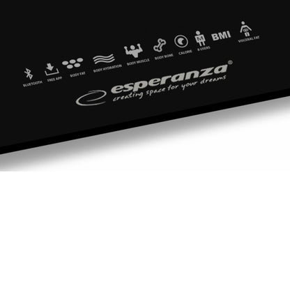 Badevægt 30x30 cm Sort Bluetooth BMI-analyse op til 180 kg