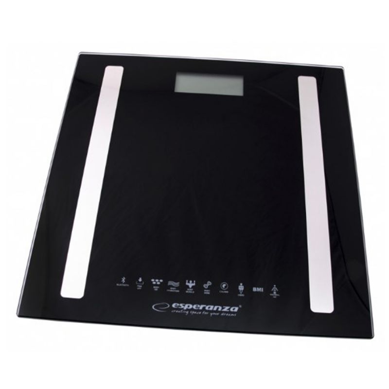 Badevægt 30x30 cm Sort Bluetooth BMI-analyse op til 180 kg