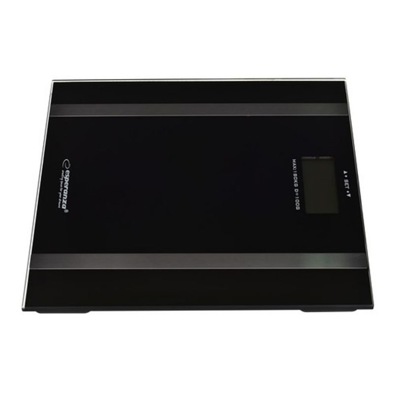 Badevægt 30x30 cm Sort Hærdet Glas 180 kg EBS018K