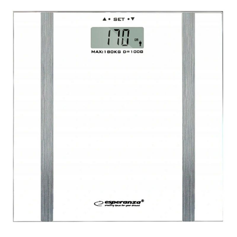 Badevægt 30x30 cm Hvid 180 kg Glas EBS018W