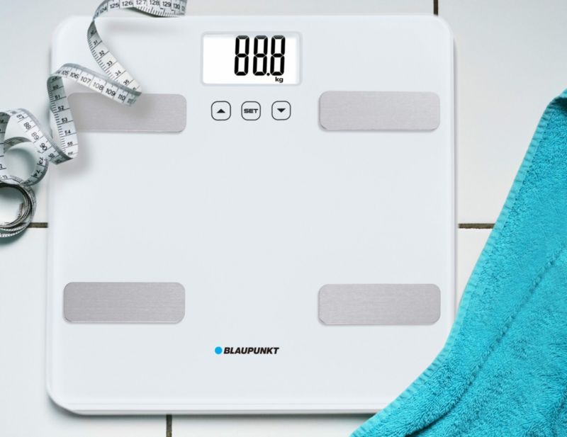 Personvægt med Kropssammensætningsanalyse Hvid 30,2x30,2 cm 150 kg