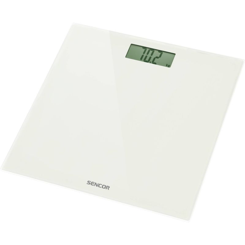 Badevægt 150 kg LCD Hærdet Glas Hvid SBS 2301WH