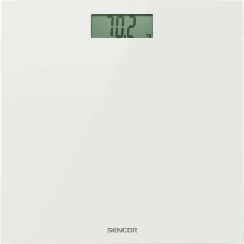 Badevægt 150 kg LCD Hærdet Glas Hvid SBS 2301WH
