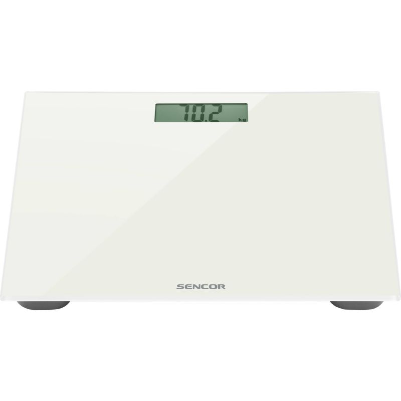 Badevægt 150 kg LCD Hærdet Glas Hvid SBS 2301WH