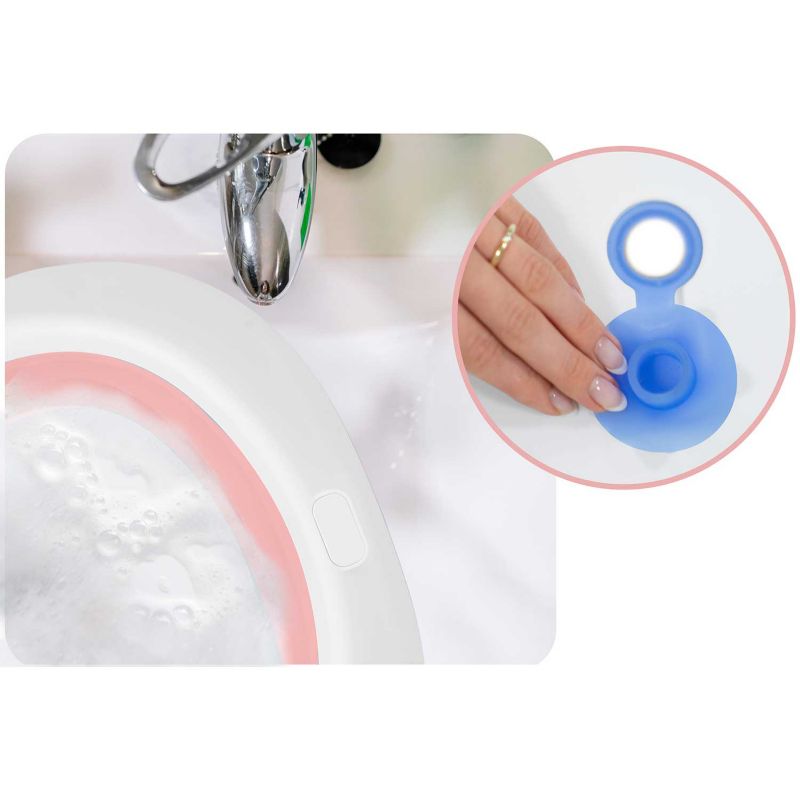 Sammenklappelig Babybadekar med LCD-Termometer Hvid/Rosa 728200