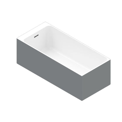 GoodHome Bakor akrylbadekar 160 x 75 cm rektangulært grå/hvid