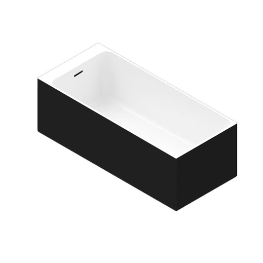 GoodHome Bakor akrylbadekar 170 x 75 cm rektangulært mat-sort / hvid