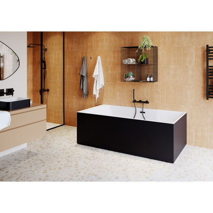 GoodHome Bakor akrylbadekar 180 x 80 cm sort/hvid