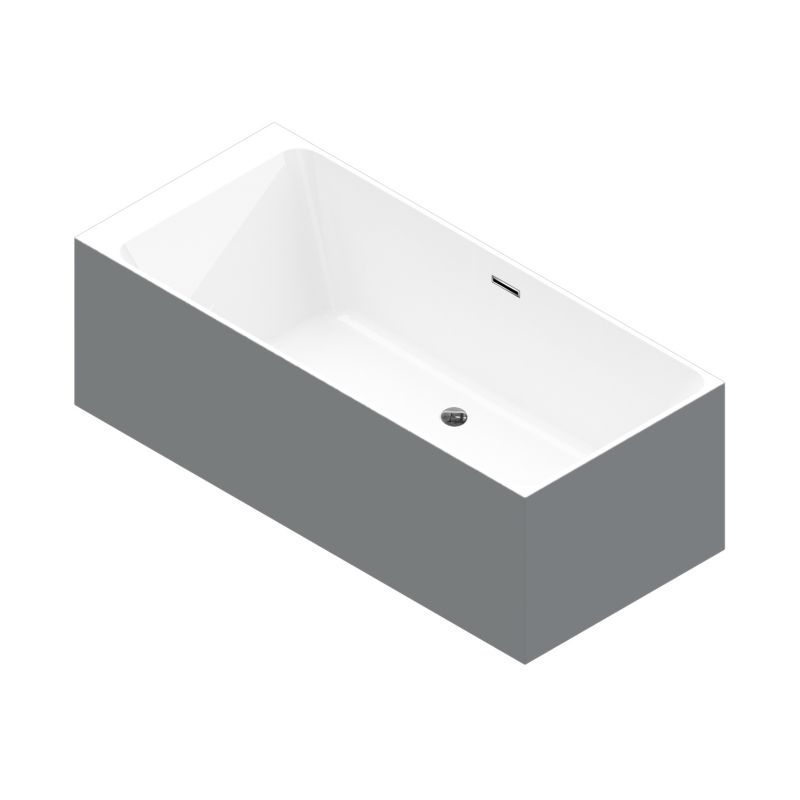 Akrylbadekar GoodHome Bakor 180 x 80 cm grå / hvid