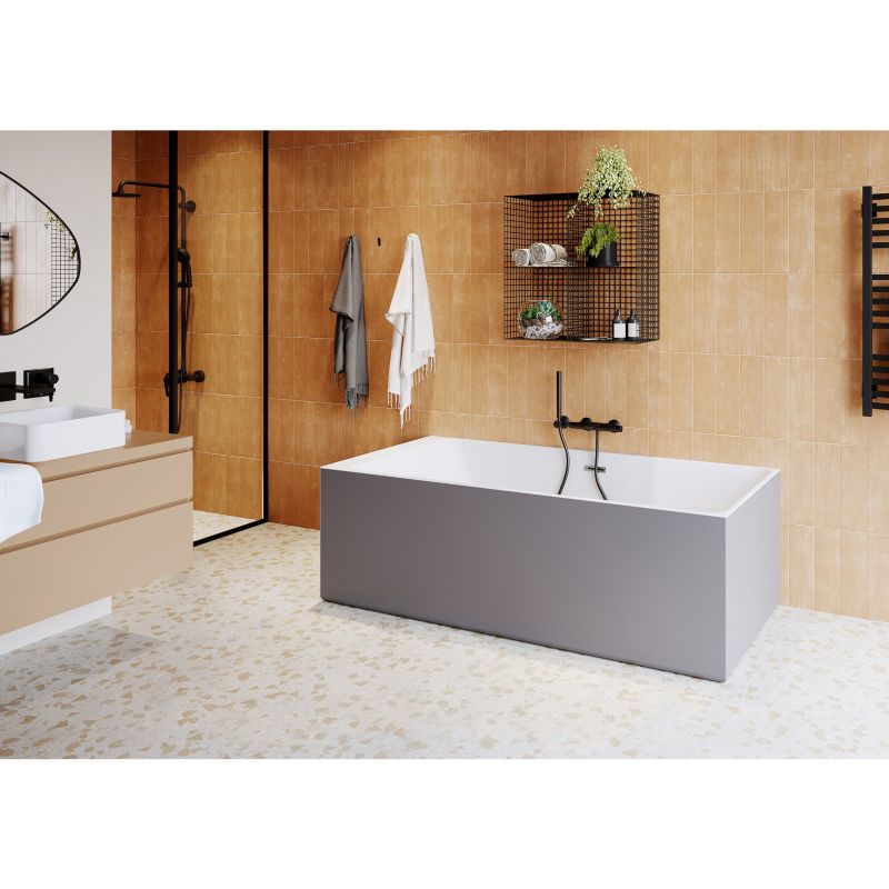 Akrylbadekar GoodHome Bakor 180 x 80 cm grå / hvid