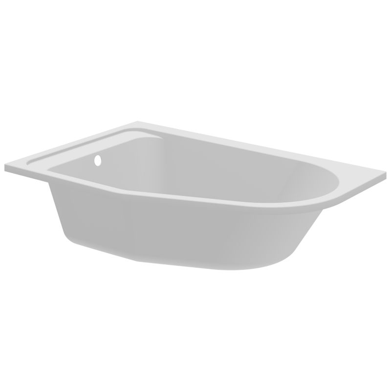GoodHome Cavally akrylbadekar 145 x 95 cm venstre asymmetrisk