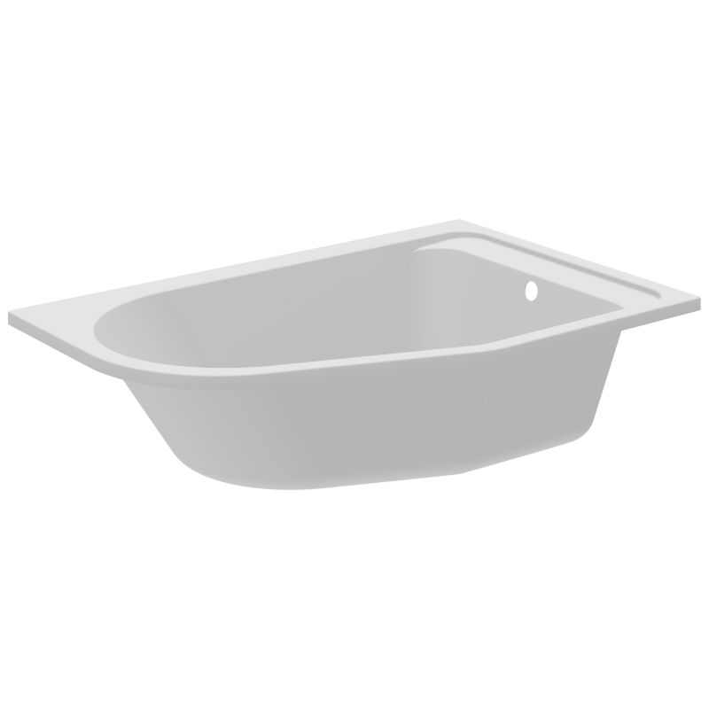 Akryl Badekar Cavally 145x95 cm Hvid Højre Asymmetrisk