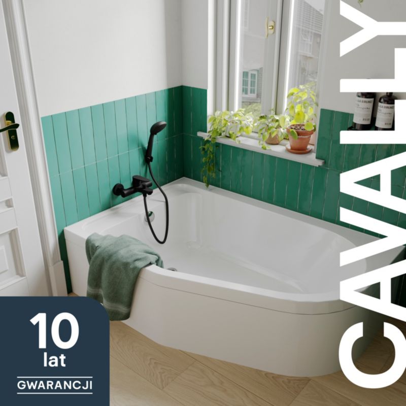 GoodHome Cavally akrylbadekar 150 x 95 cm venstre asymmetrisk