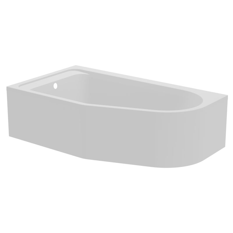 GoodHome Cavally akrylbadekar 160 x 90 cm venstre asymmetrisk