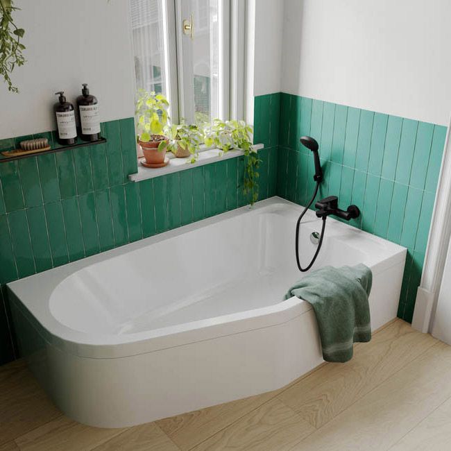GoodHome Cavally akrylbadekar 160 x 90 cm højre asymmetrisk
