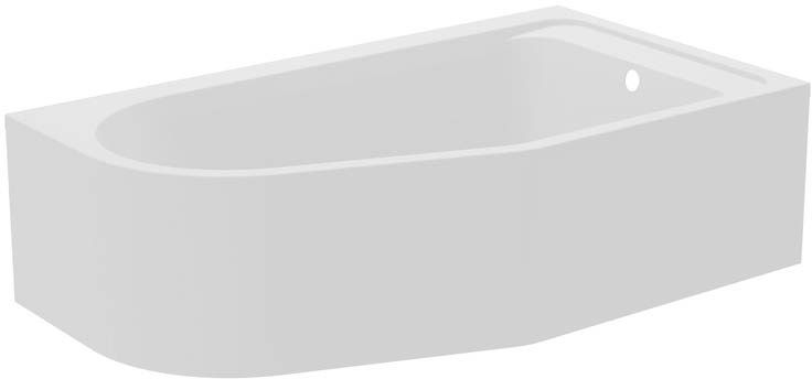 GoodHome Cavally akrylbadekar 160 x 90 cm højre asymmetrisk