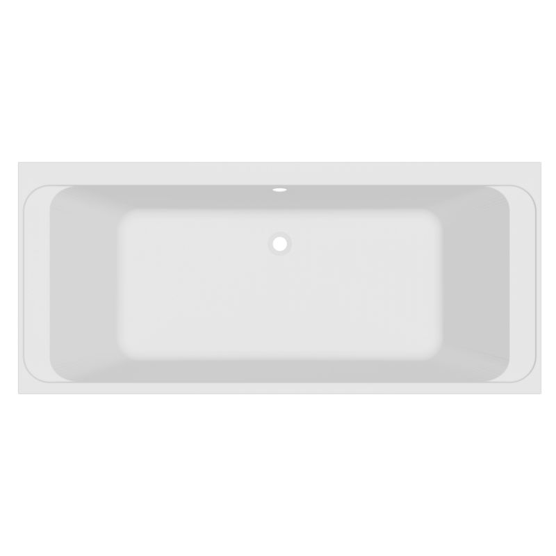 GoodHome Cavally akrylbadekar med 2 ryglæn 180 x 80 cm hvid