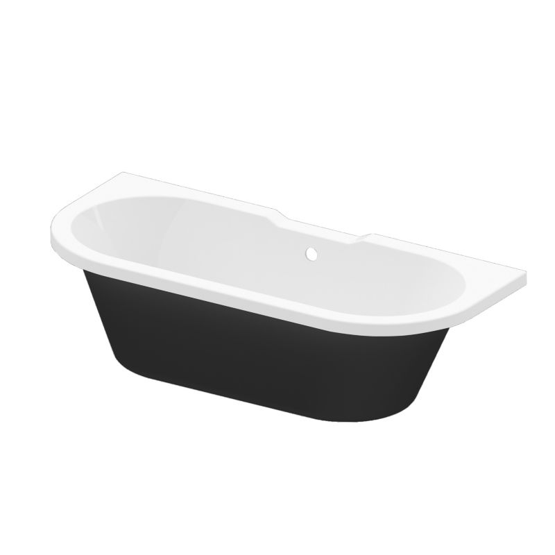 Akrylbadekar GoodHome Emba 170 x 80 cm sort/hvid