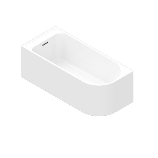 GoodHome Oguta akrylbadekar 160 x 75 cm venstre hvid