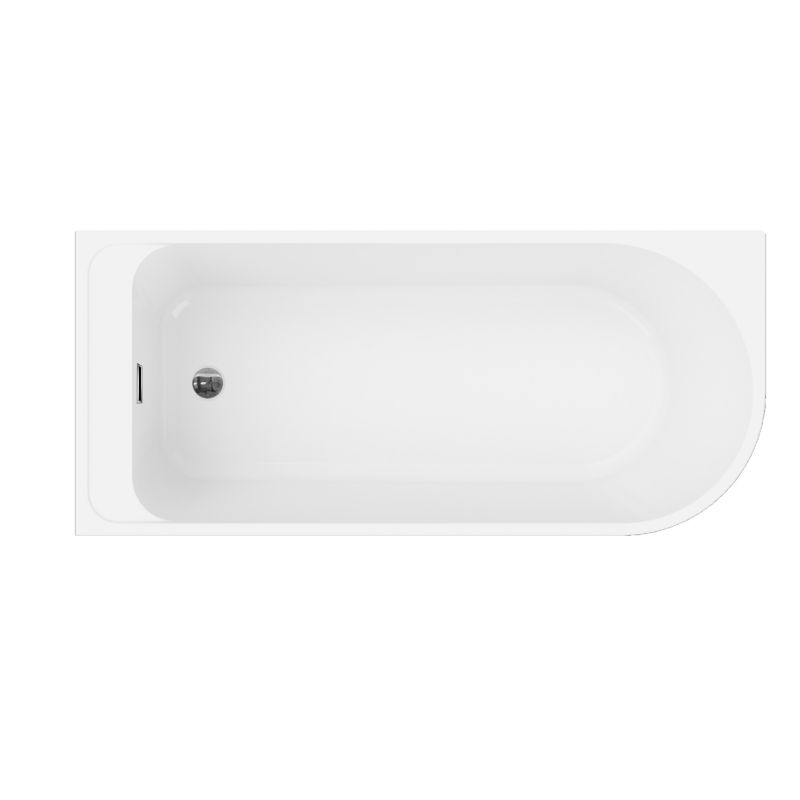 GoodHome Oguta akrylbadekar 160 x 75 cm venstre hvid