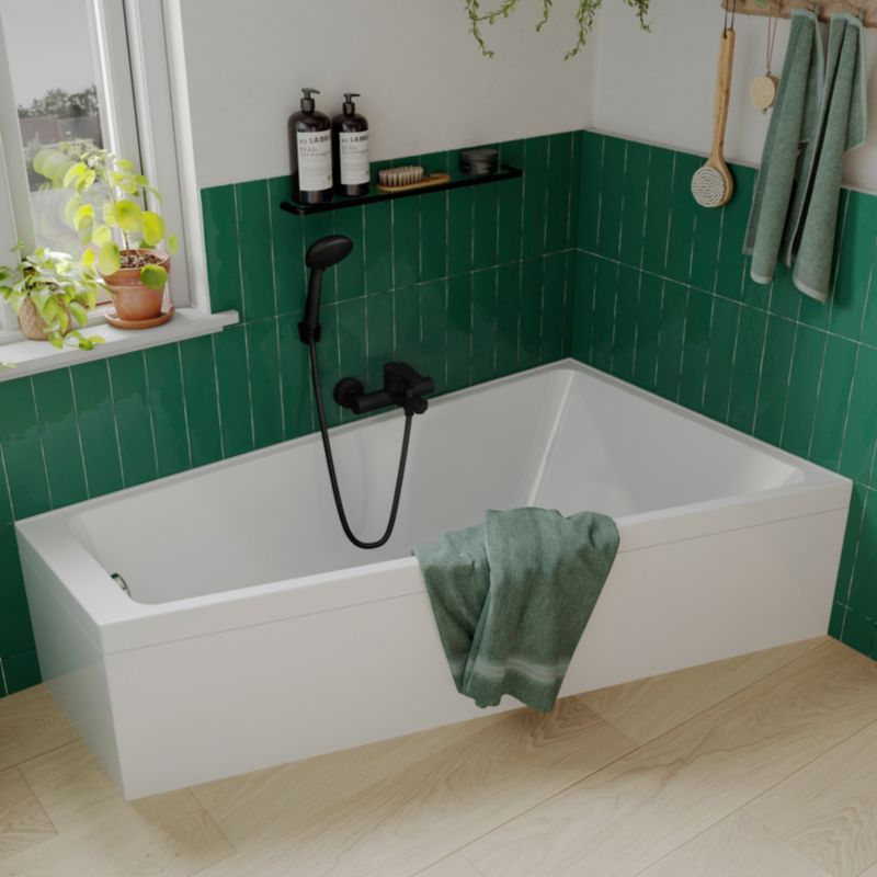 GoodHome Teesta højre akrylbadekar 150 x 90 cm