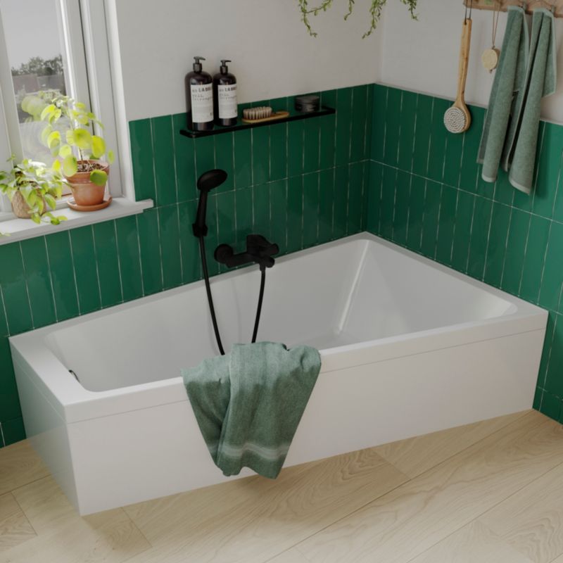 GoodHome Teesta venstre akrylbadekar 160 x 90 cm