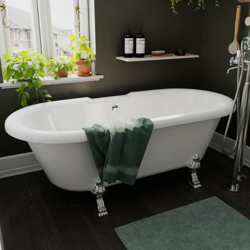 Fritstående akrylbadekar GoodHome Emba 170 x 80 cm hvid