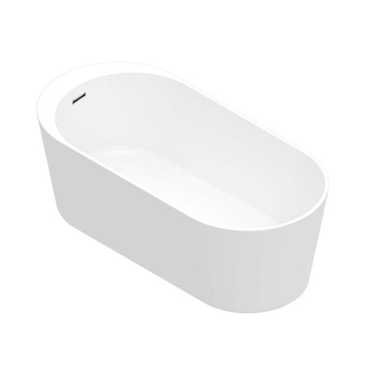 Fritstående akrylbadekar GoodHome Huron 150 x 75 cm oval hvid