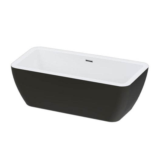 Fritstående akrylbadekar GoodHome Merkys 170 x 75 cm sort / hvid