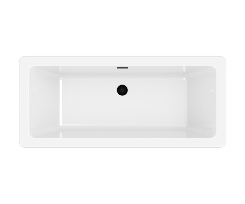 Fritstående akrylbadekar GoodHome Merkys 170 x 75 cm sort / hvid