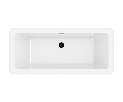 Fritstående akrylbadekar GoodHome Merkys 170 x 75 cm sort / hvid