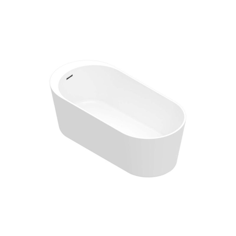 GoodHome Huron fritstående oval badekar 170 x 75 cm hvid