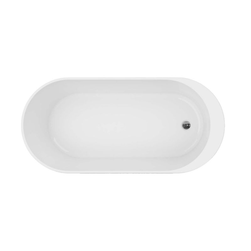 GoodHome Huron fritstående oval badekar 170 x 75 cm hvid