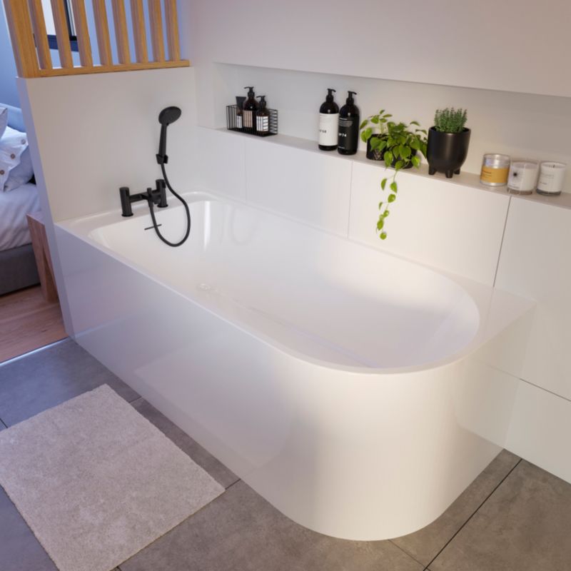 Badekar 170x75 cm Hvid Venstrevendt BTW-J-170x75L