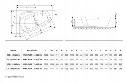 Hjørnebadekar Asymmetrisk Højre 150x100 cm Hvid Akryl med Beklædning