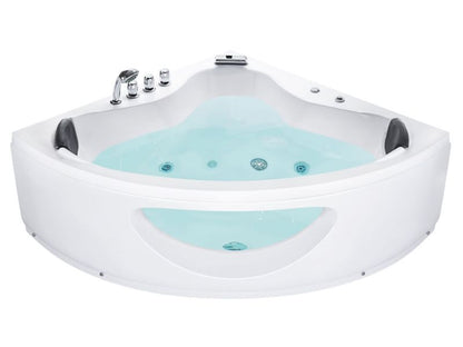 Hjørnebadekar med LED og hydromassage 190 x 140 cm hvid Tocoa 1 stk.