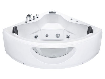 Hjørnebadekar med LED og hydromassage 190 x 140 cm hvid Tocoa 1 stk.