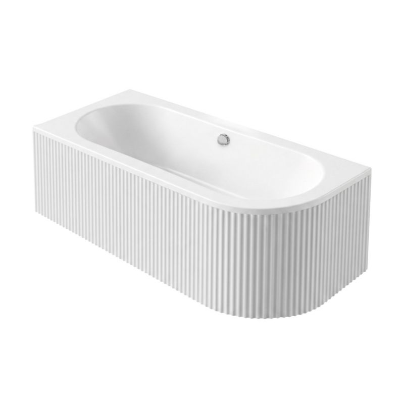 Hjørnebadekar Orion Stripe 149,5x75x56 cm Hvid Venstrevendt | 5906366031816