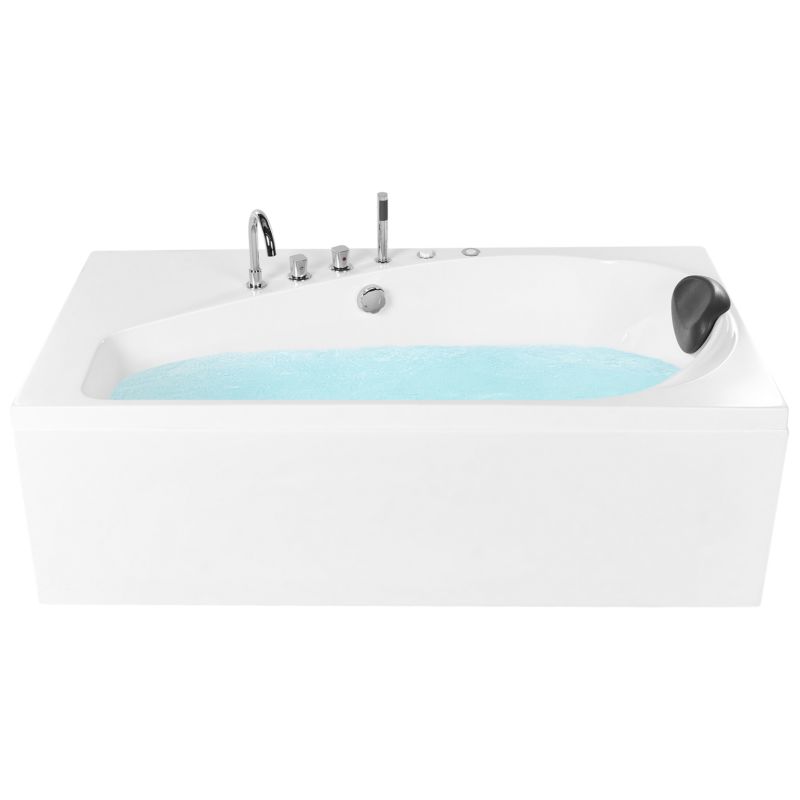 Hjørnebadekar med Hydromassage LED Caura Højrevendt 175 x 80 cm Hvid