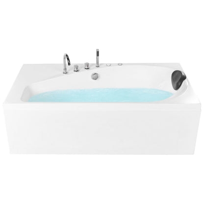 Hjørnebadekar med Hydromassage LED Caura Højrevendt 175 x 80 cm Hvid
