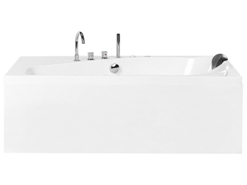 Hjørnebadekar med Hydromassage LED Caura Højrevendt 175 x 80 cm Hvid
