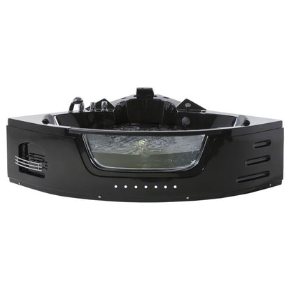 Hjørnebadekar med Hydromassage LED Martinica 198 x 144 cm Sort