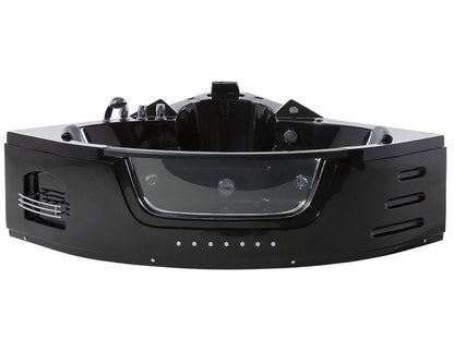 Hjørnebadekar med Hydromassage LED Martinica 198 x 144 cm Sort