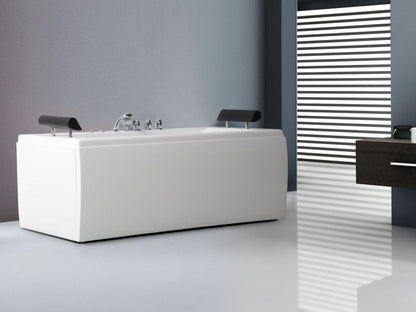 Hjørnebadekar med Hydromassage og LED Montego 172 x 83 cm Hvid