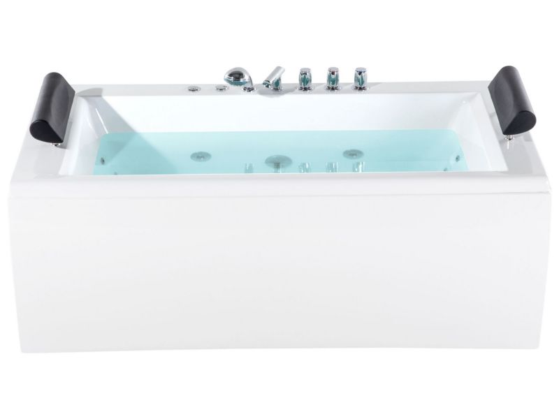 Hjørnebadekar med Hydromassage og LED Montego 172 x 83 cm Hvid