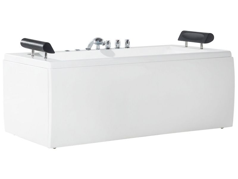 Hjørnebadekar med Hydromassage og LED Montego 172 x 83 cm Hvid