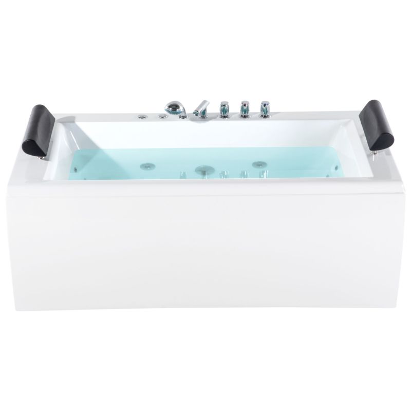 Hjørnebadekar med Hydromassage og LED Montego 172 x 83 cm Hvid