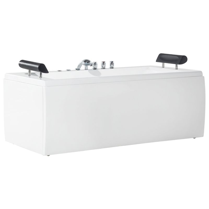 Hjørnebadekar med Hydromassage og LED Montego 172 x 83 cm Hvid