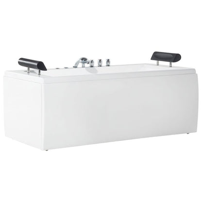 Hjørnebadekar med Hydromassage og LED Montego 172 x 83 cm Hvid