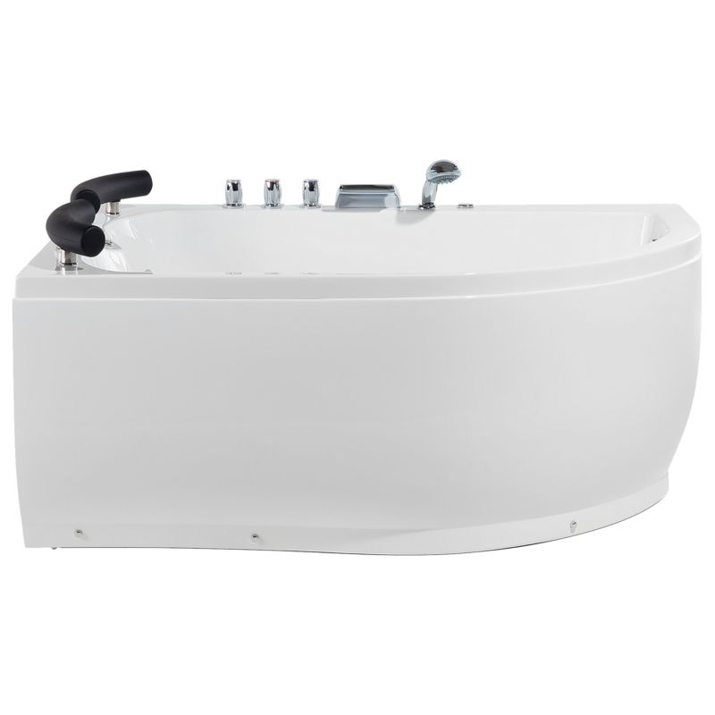 Hjørnebadekar med Hydromassage LED Paradiso Højrevendt 155 x 110 cm Hvid